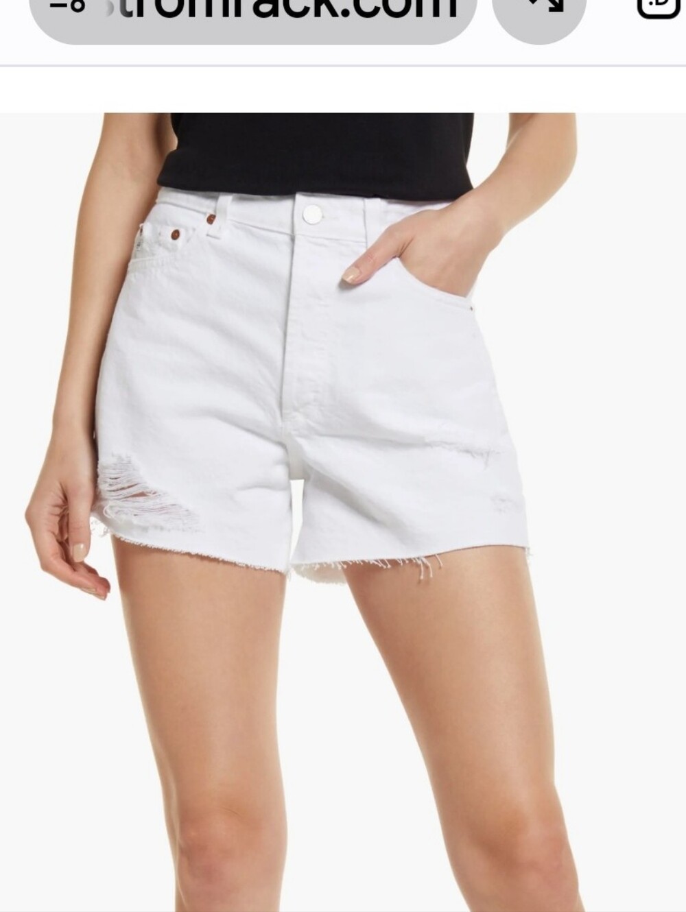 AG Alexxis High Waist Wedgie Shorts In Color Authentic White Size 27 NWT